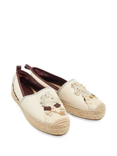 Pre-owned Tory Burch Round-toe Espadrilles In Neutrals