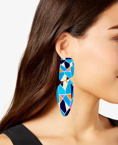 Swanky Designs Sutton Dangle Statement Earrings In Multi,teal