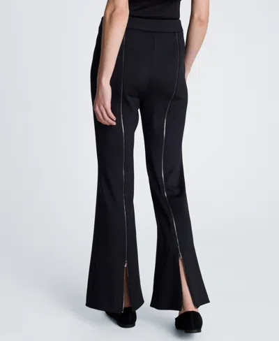 Kenneth Cole High Rise Pull On Flare Zip Back Pant In Multi