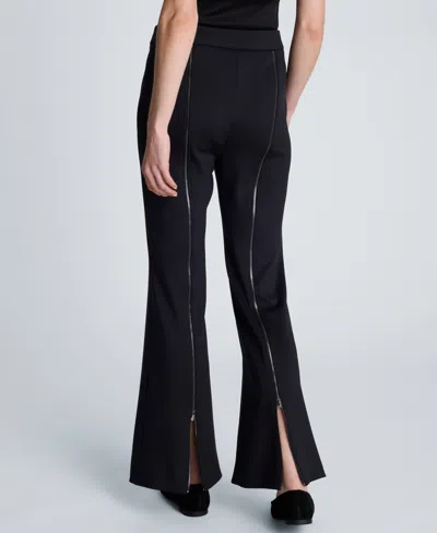 Kenneth Cole High Rise Pull On Flare Zip Back Pant In Multi