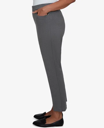 Alfred Dunner Petite Pull-on Mid-rise Pants In Charcoal