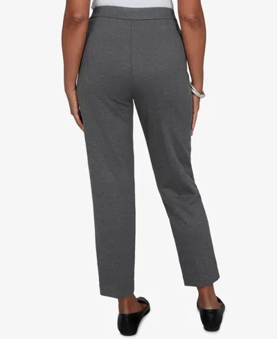 Alfred Dunner Petite Pull-on Mid-rise Pants In Charcoal