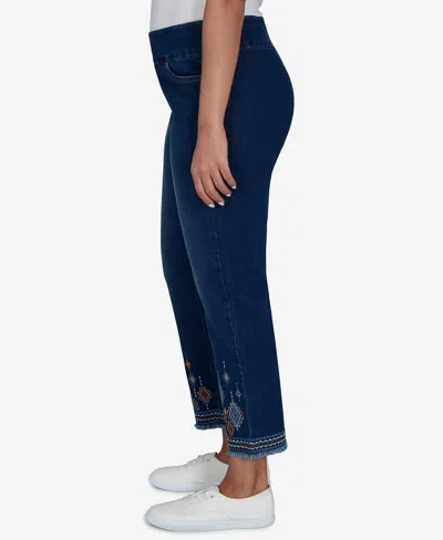 Alfred Dunner Petite Pull-on Cropped Pants In Indigo