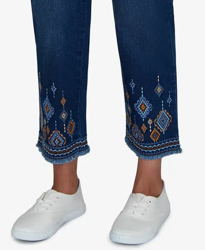 Alfred Dunner Petite Pull-on Cropped Pants In Indigo