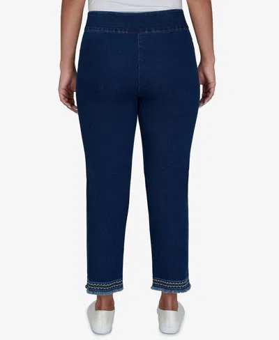 Alfred Dunner Petite Pull-on Cropped Pants In Indigo
