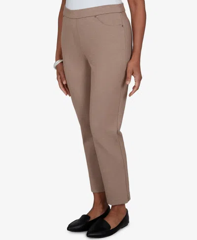 Alfred Dunner Petite Pull-on Mid-rise Pants In Latte