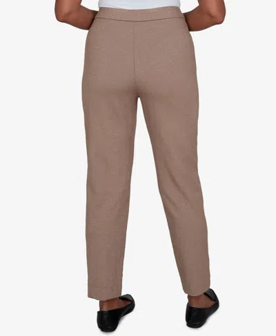 Alfred Dunner Petite Pull-on Mid-rise Pants In Latte