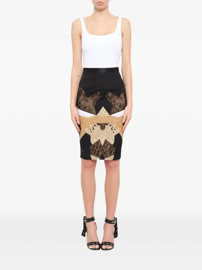 Givenchy Lace-panelled Midi Skirt In Multi