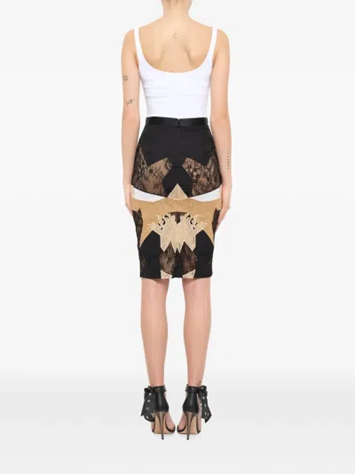 Givenchy Lace-panelled Midi Skirt In Multi