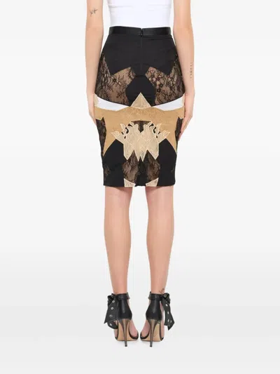Givenchy Lace-panelled Midi Skirt In Multi