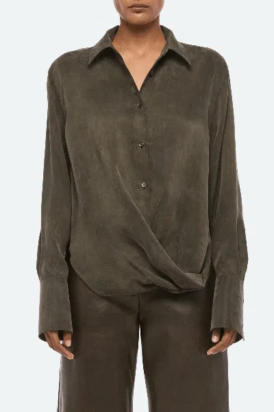 Helmut Lang Fluid Drape Button Front Shirt