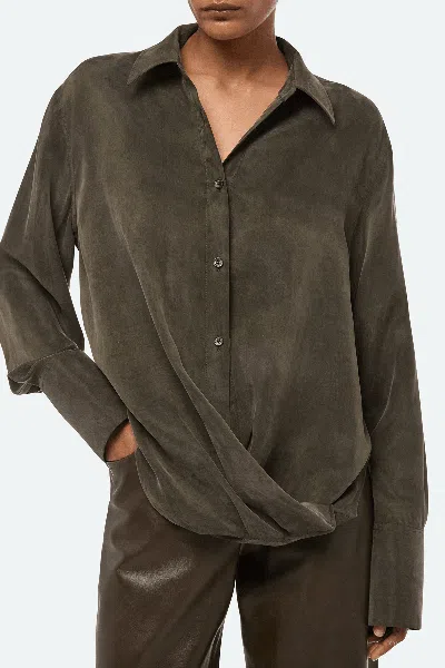 Helmut Lang Fluid Drape Button Front Shirt
