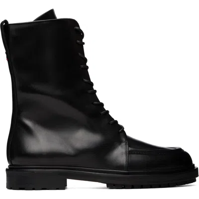 Aeyde Plain Colour Leather Ankle Boots In Black