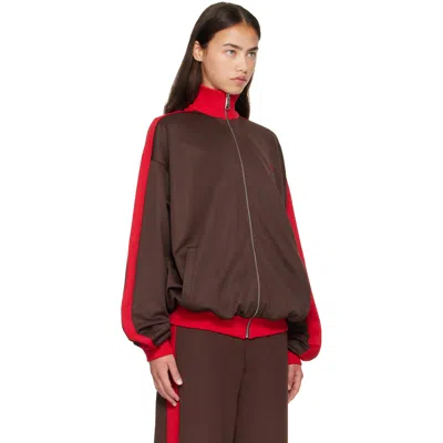 Coperni Brown Oversized Track Jacket In Brown