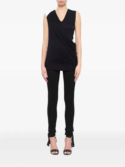 Givenchy V-neck Draped Top In Black