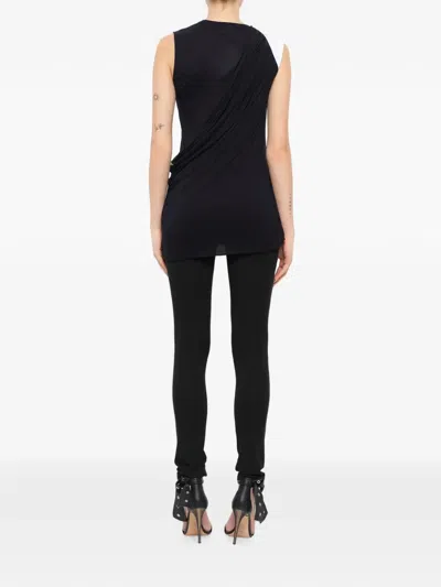Givenchy V-neck Draped Top In Black