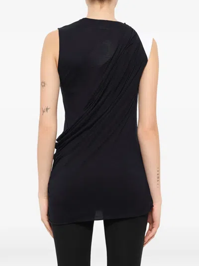 Givenchy V-neck Draped Top In Black