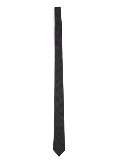 Lardini Black Geometric Pattern Tie In Black