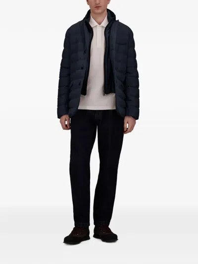 Herno Polyester Down Jacket With Feather-down Padding For Men In Blue