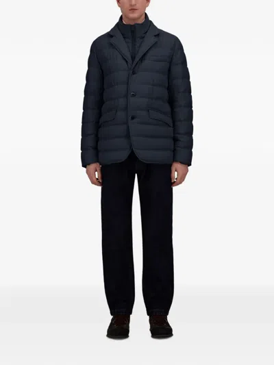 Herno Polyester Down Jacket With Feather-down Padding For Men In Blue
