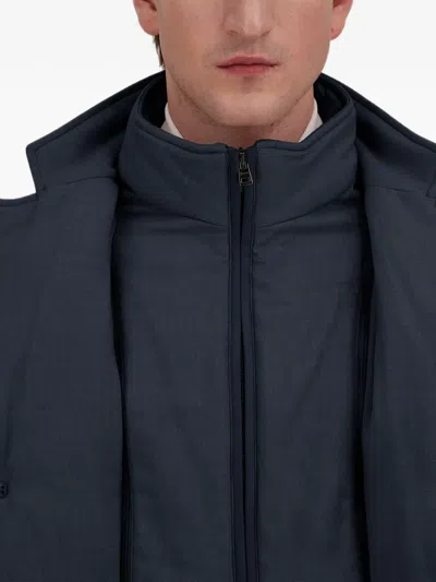Herno Polyester Down Jacket With Feather-down Padding For Men In Blue