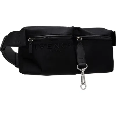 Givenchy Black Cargo Canvas Belt Bag In Black