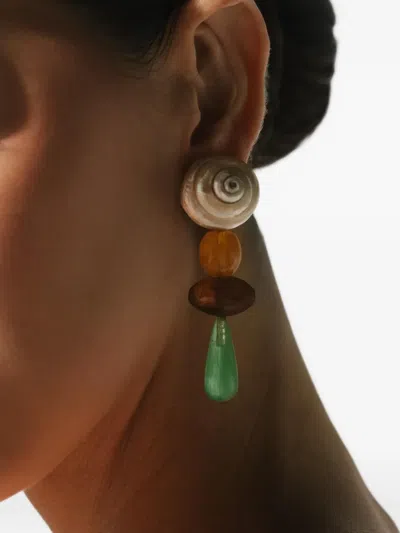 Baobab Valle Shell Resin-bead Earrings In Multi