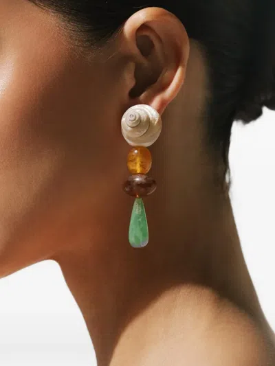 Baobab Valle Shell Resin-bead Earrings In Multi