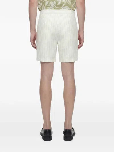 Hed Mayner Pinstriped Wool Shorts In Neutral