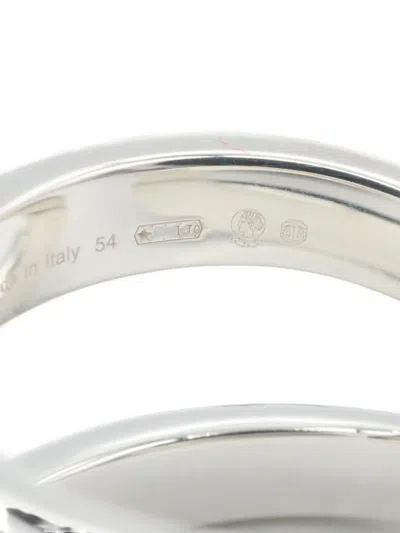 Pre-owned Hermes 2010s Osmo's Pm Ring In Silver