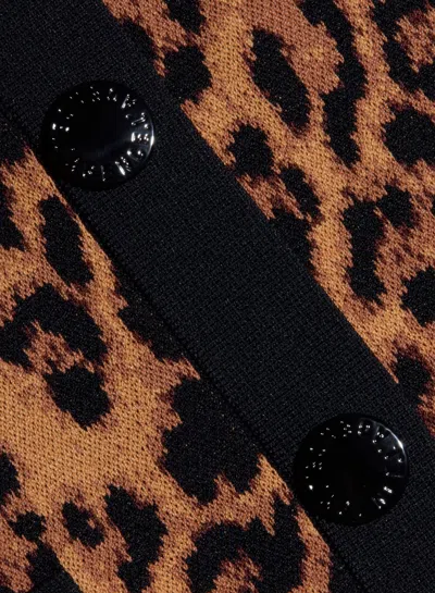 L'agence Osiris Jacquard Cardigan In Tan Multi Javan Leopard