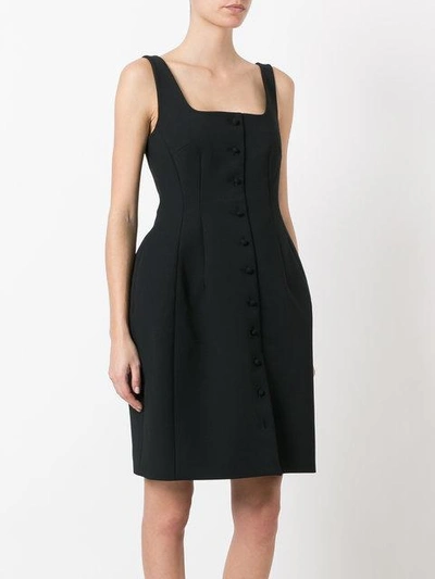 Shop Sara Battaglia Buttoned-down Mini Dress In Black