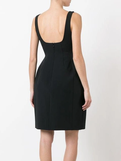Shop Sara Battaglia Buttoned-down Mini Dress In Black