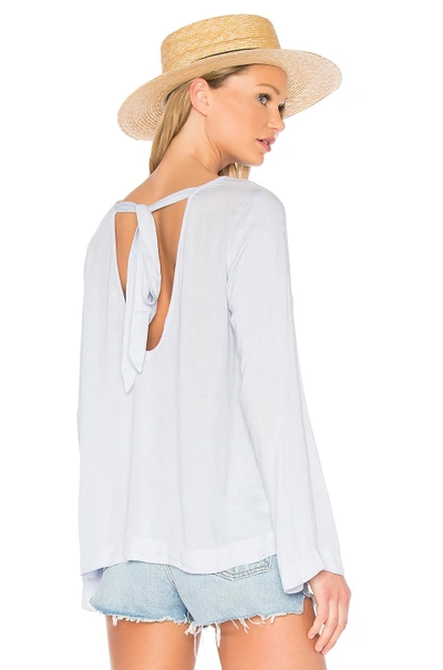 Shop Bella Dahl Bell Sleeve Tie Back Top In Blue