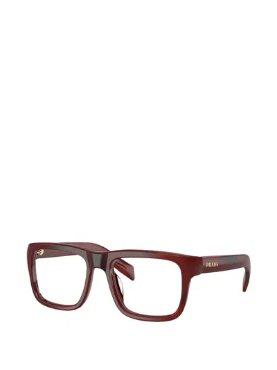 Prada Square-frame Glasses In Burgundy