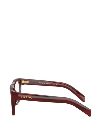 Prada Square-frame Glasses In Burgundy