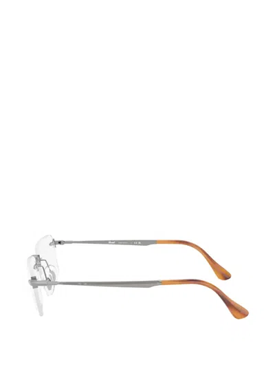 Persol Luc Rimless Rectangle-frame Glasses In Silver