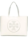 TORY BURCH perforated logo tote,LEATHER100%