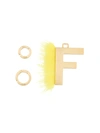 FENDI fluffy trim initial necklace,MINKFUR,METAL