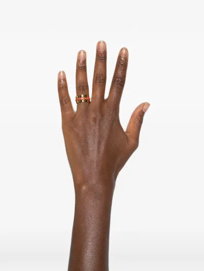 L'eight Studio Embroidery Band Ring In Gold