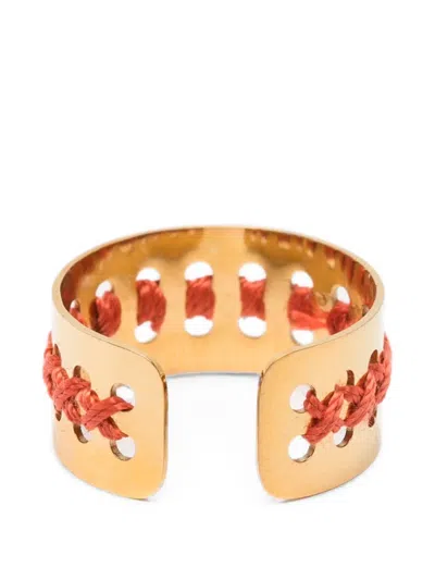 L'eight Studio Embroidery Band Ring In Gold