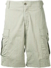 Undercover Faint Striped Cargo Shorts In Green