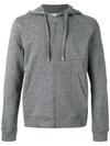 Kenzo Logo Print Zip-up Hoodie In Grey