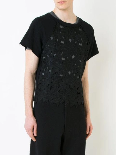 Shop Marna Ro Floral Lace Short-sleeve T-shirt In Black