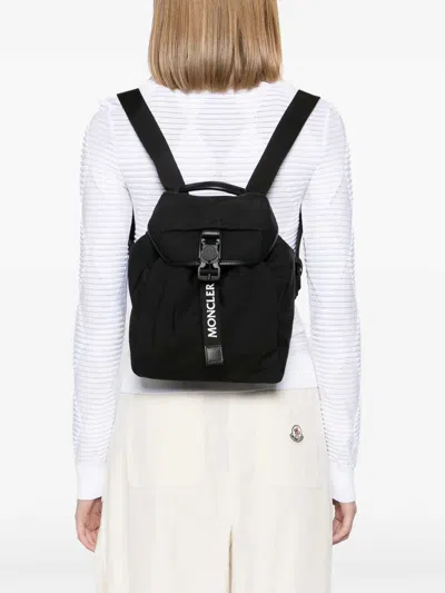 Moncler Mini Trick Backpack Black In Black