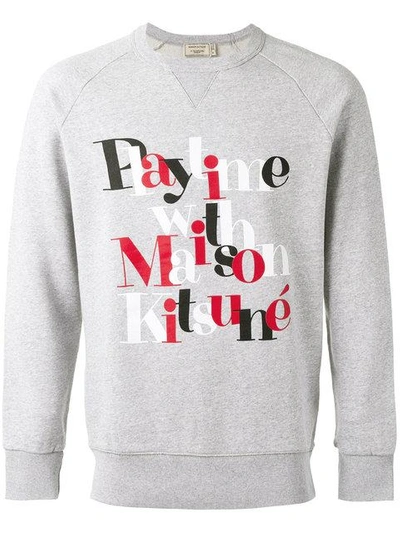 Shop Maison Kitsuné 'playtime' Print Sweatshirt