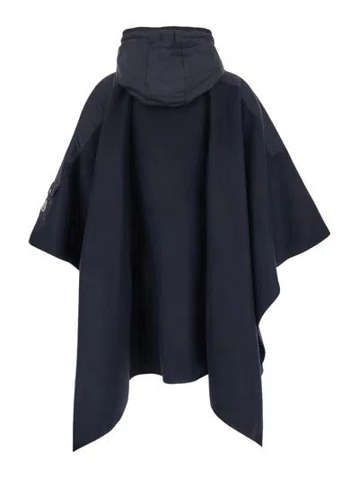 Moncler Cape Dark Blue In Blue