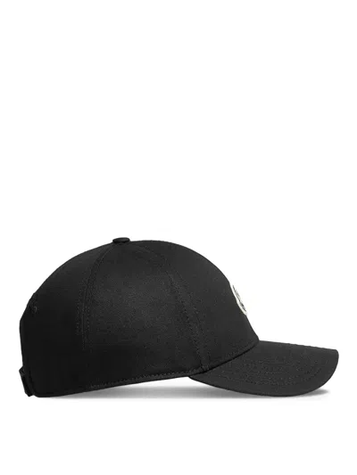 Moncler Baseball Cap Black In Black