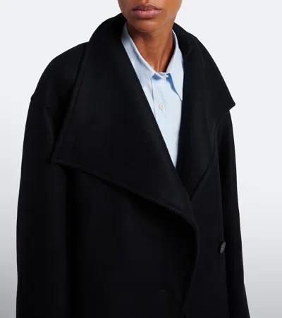 Joseph Fiore Wool-blend Wrap Coat In Black