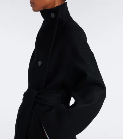 Joseph Fiore Wool-blend Wrap Coat In Black